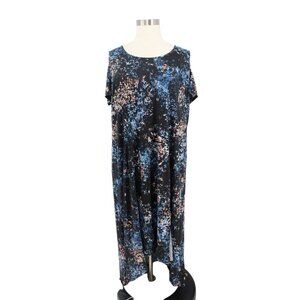 NWT NY Collection Black Floral Jersey Cold Shoulder Maxi Dress Plus Size 3X